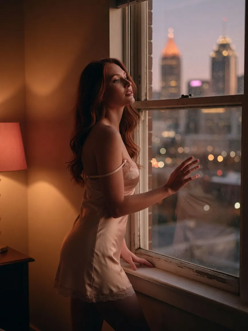 A treatment room at night, the setting for erotic massage Atlanta
